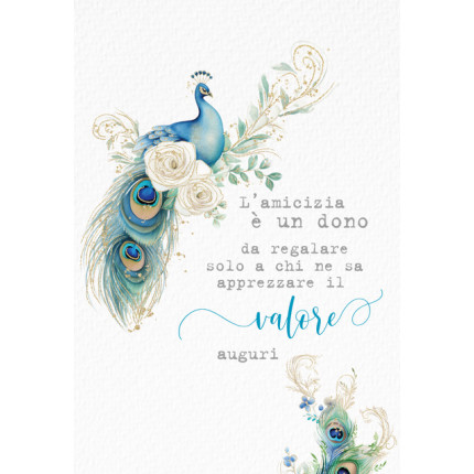 Biglietto Amicizia con Pavone