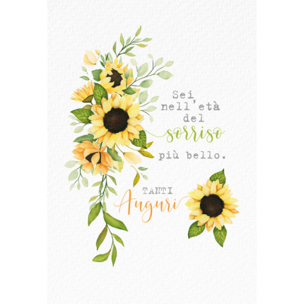 Biglietto Età del Sorriso con Girasoli