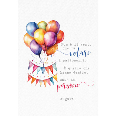 Biglietto Auguri Frase e Palloncini
