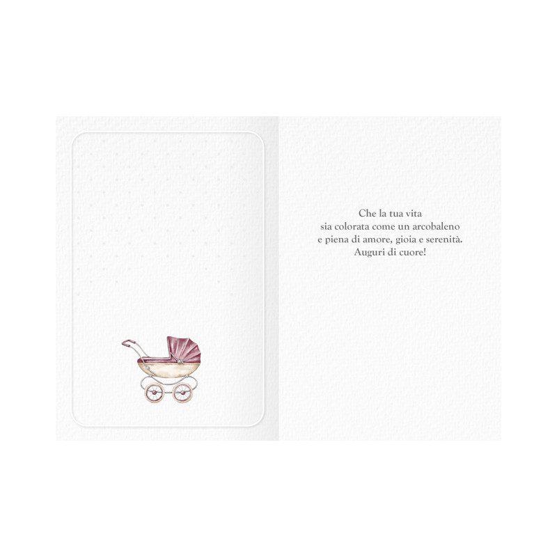 Biglietto Battesimo Portasoldi Rosa