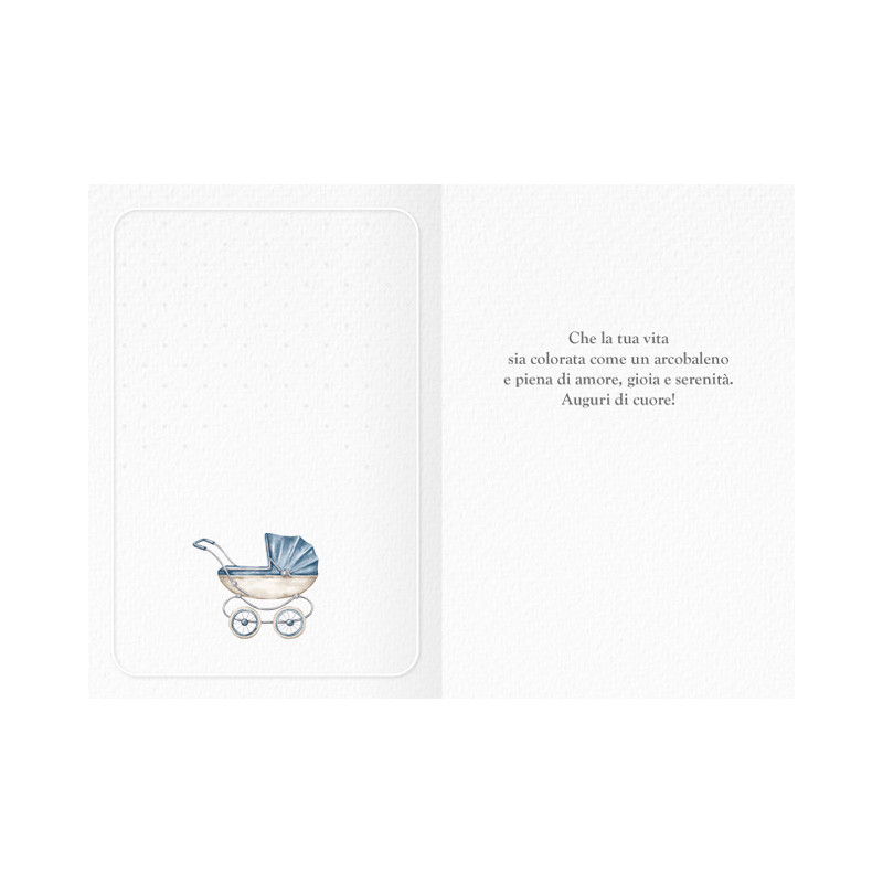 Biglietto Battesimo Portasoldi Azzurro