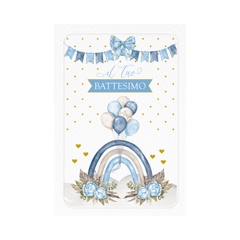 Biglietto Battesimo Portasoldi Azzurro