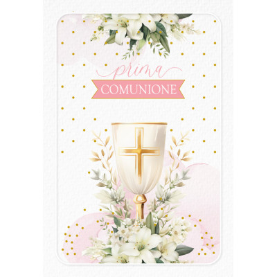 Biglietto Comunione Portasoldi Rosa