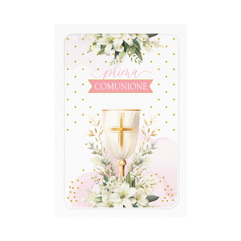 Biglietto Comunione Portasoldi Rosa