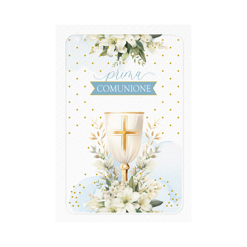 Biglietto Comunione Portasoldi Azzurro
