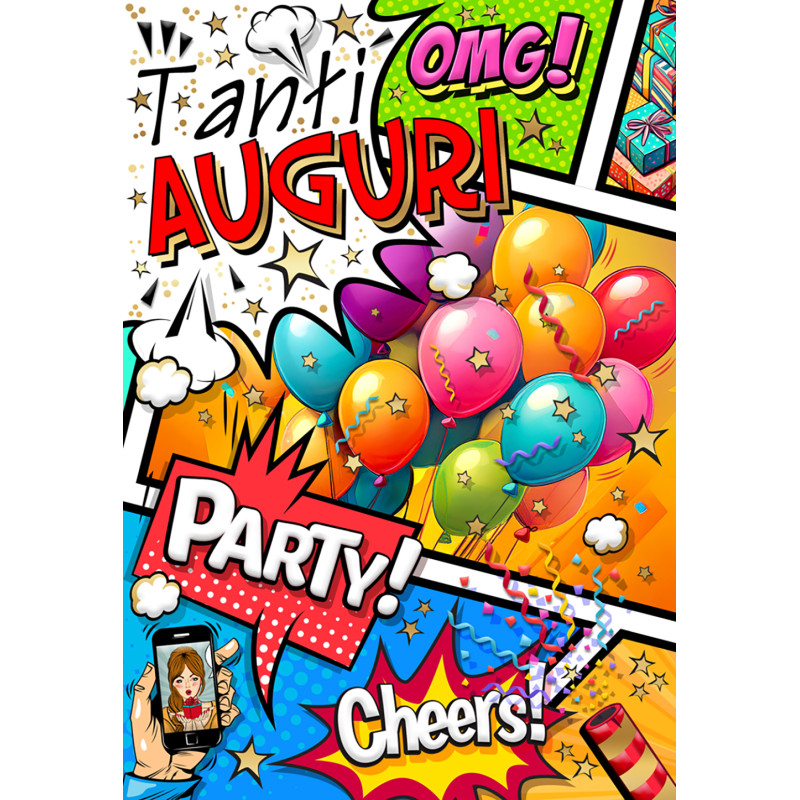 Biglietto Compleanno Fumetti