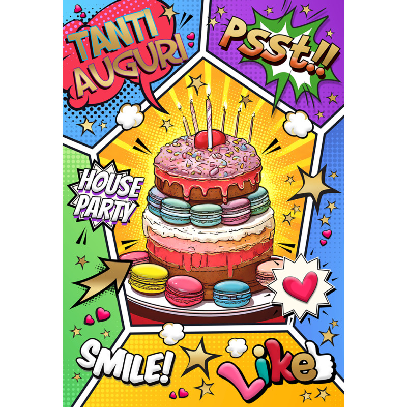 Biglietto Compleanno Fumetti