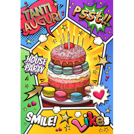 Biglietto Compleanno Fumetti