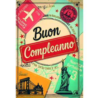 Biglietto Compleanno Viaggi Vintage
