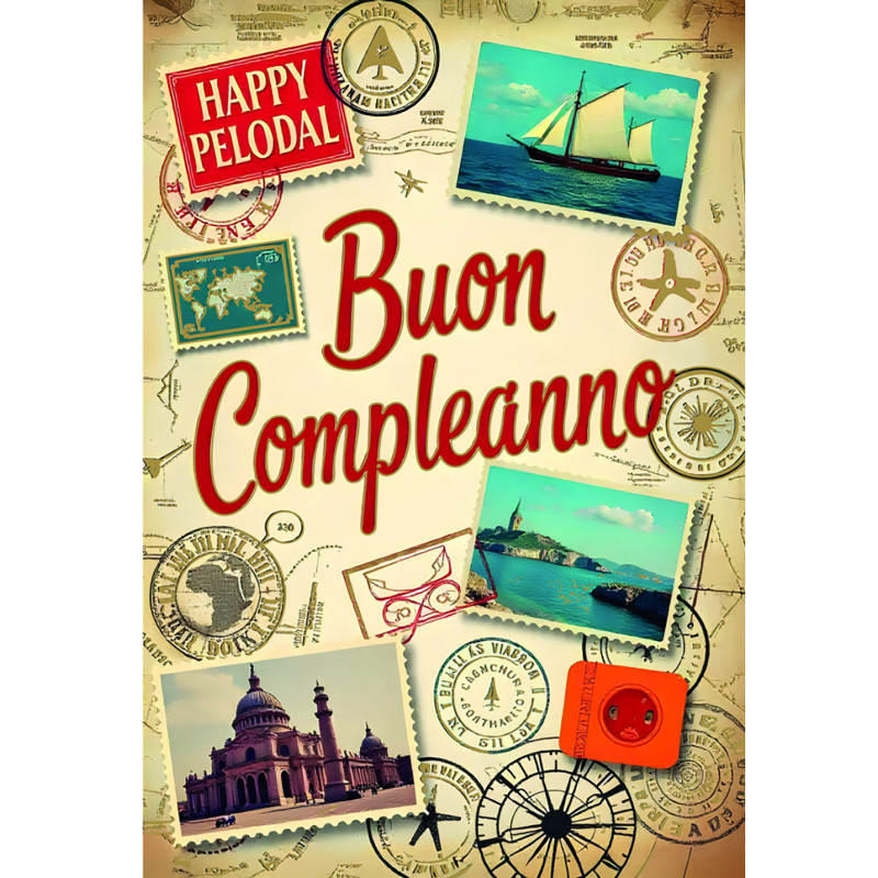 Biglietto Compleanno Viaggi Vintage