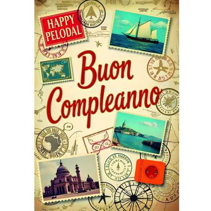 Biglietto Compleanno Viaggi Vintage