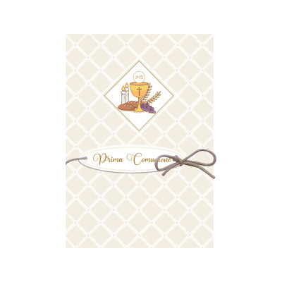 Biglietto Prima Comunione Con Cordino