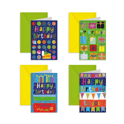 Biglietto Festoso Happy Birthday