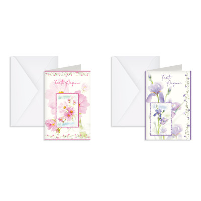 Biglietto Tanti Auguri Floreale Acquerello