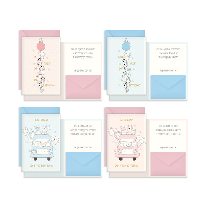 Biglietto Battesimo Portasoldi con Frase