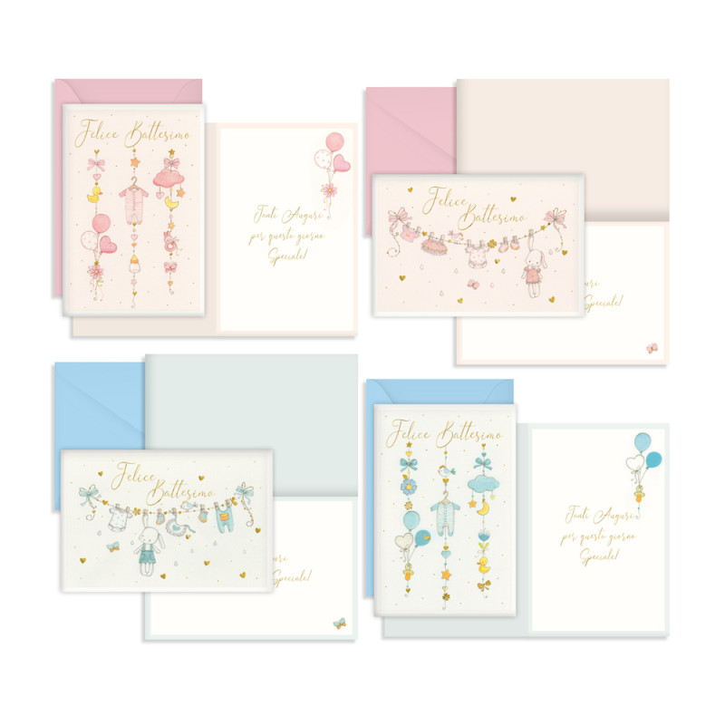 Biglietto Battesimo Vestitini