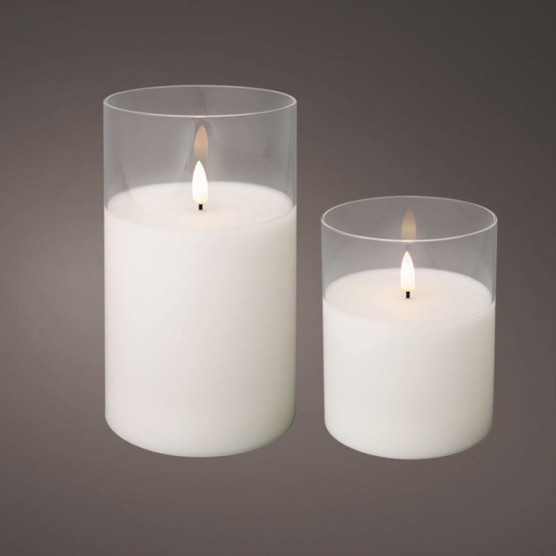 Candela Led con Vasetto Trasparente