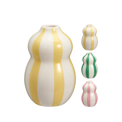 Vaso in Ceramica a Righe Colorate