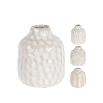 Vaso in Ceramica Trama Beige