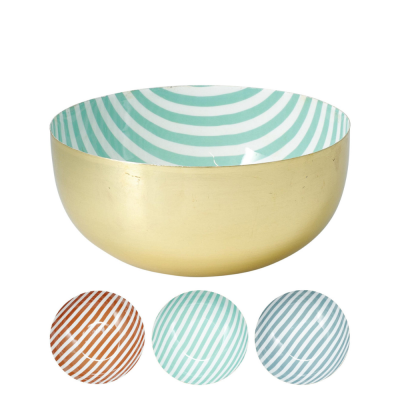 Bowl Metal Oro Righe Colorate