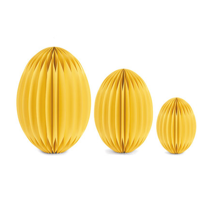 Uovo Decorativo In Carta Plissé Giallo