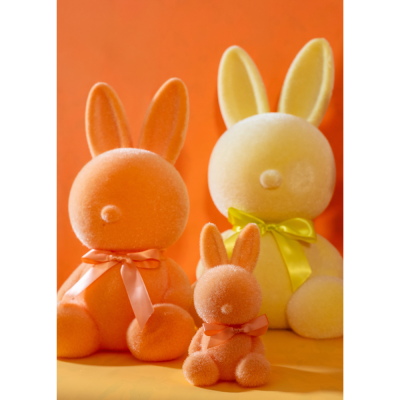 Coniglio Floccato Giallo 18cm 2