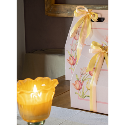 Baulotto Tulips in Cartoncino | Confezione per colomba e bottiglia