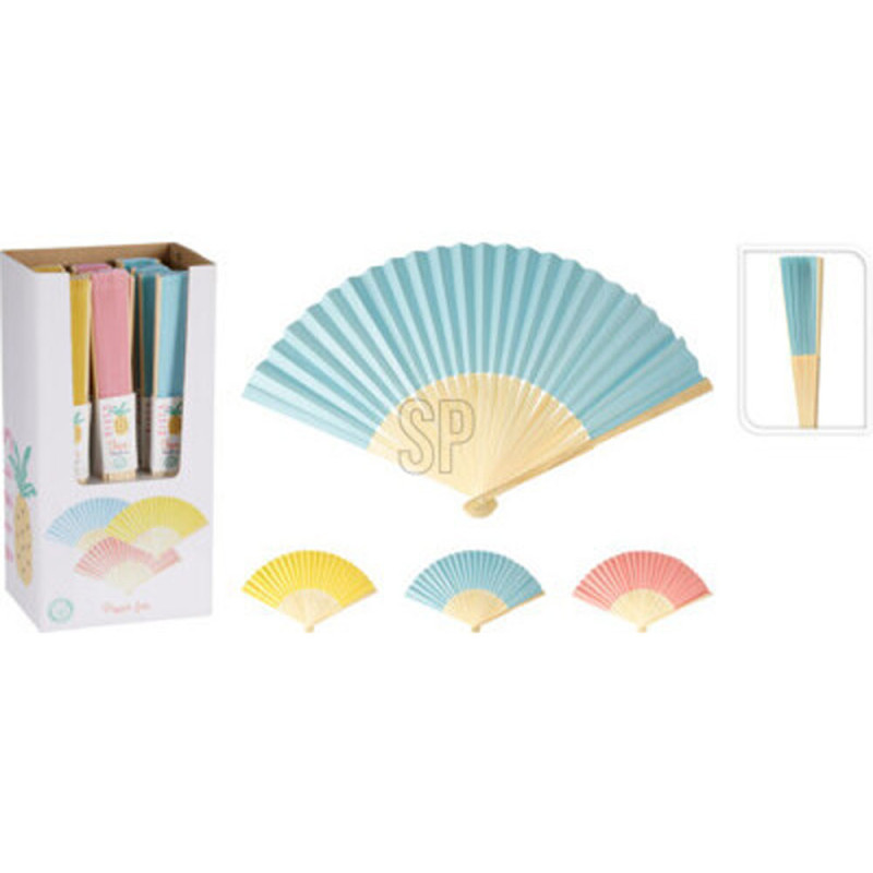 Ventaglio Color Pastello in Plastica e Bambù