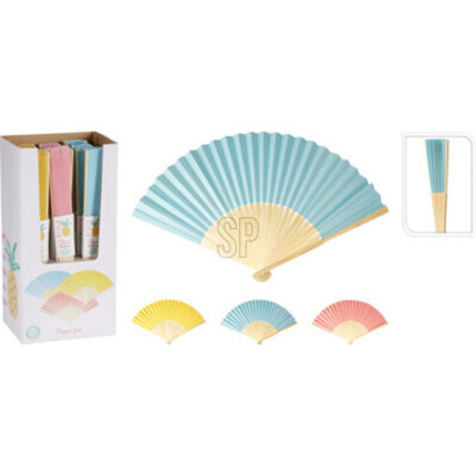 Ventaglio Color Pastello in Plastica e Bambù