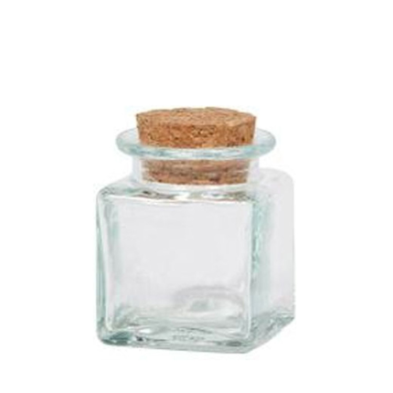 Vasetto Quadrato in Vetro Tappo Sughero (24 Pezzi)