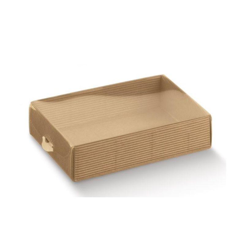 Scatola Dolcezza Onda Avana Coperchio Trasparente