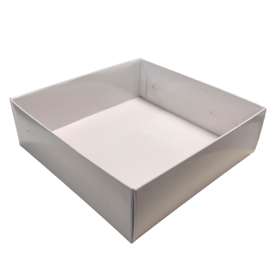 Scatola Decor Bianca Coperchio Trasparente 23cm