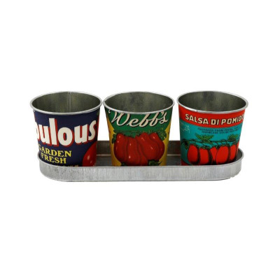 Set Vassoio e 3 Vasetti Tomato