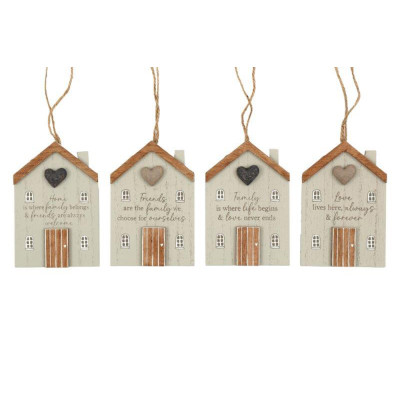 Casetta in Legno Pendente con Scritta