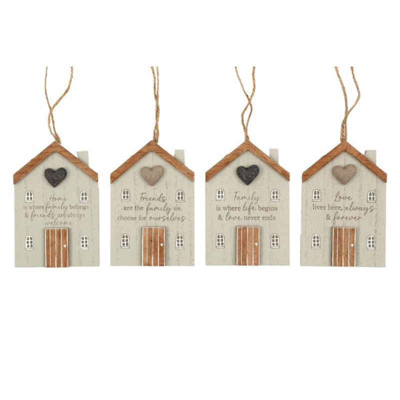 Casetta in Legno Pendente con Scritta