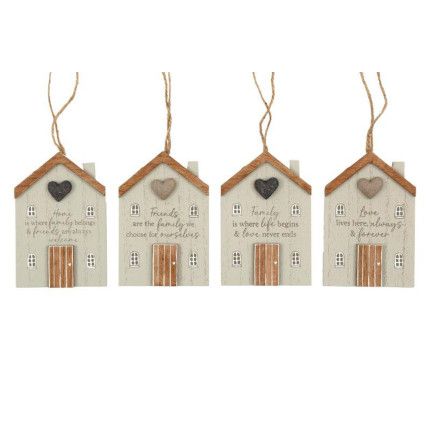 Casetta in Legno Pendente con Scritta