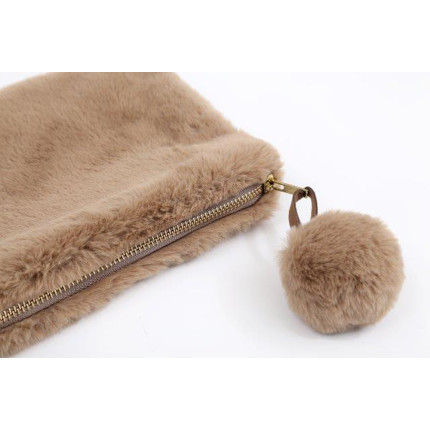 Pochette in Eco-Pelliccia Beige