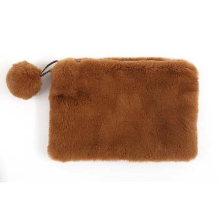 Pochette in Eco-Pelliccia Terracotta