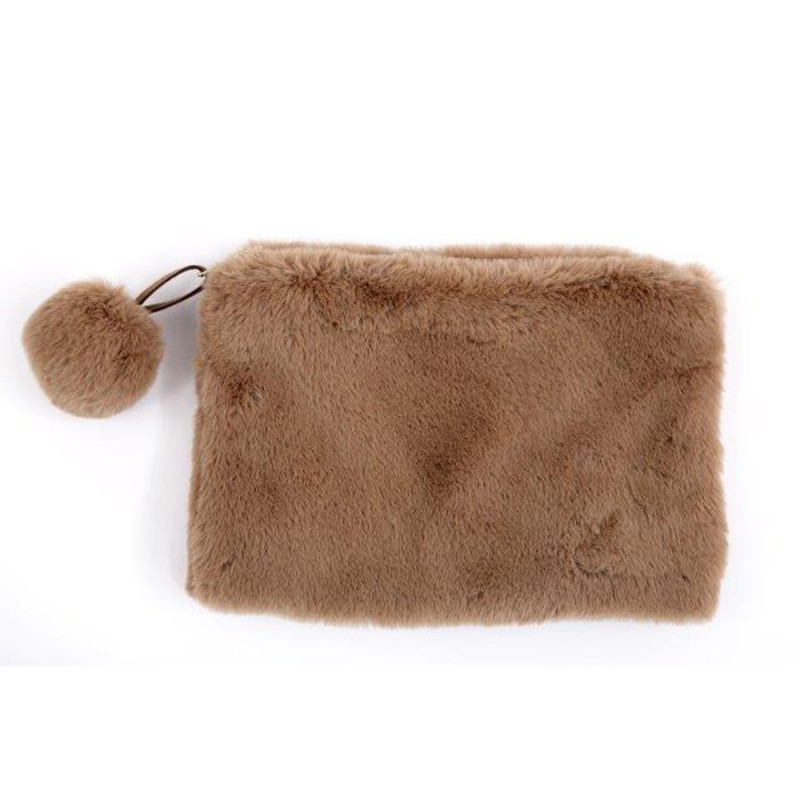 Pochette in Eco-Pelliccia Beige