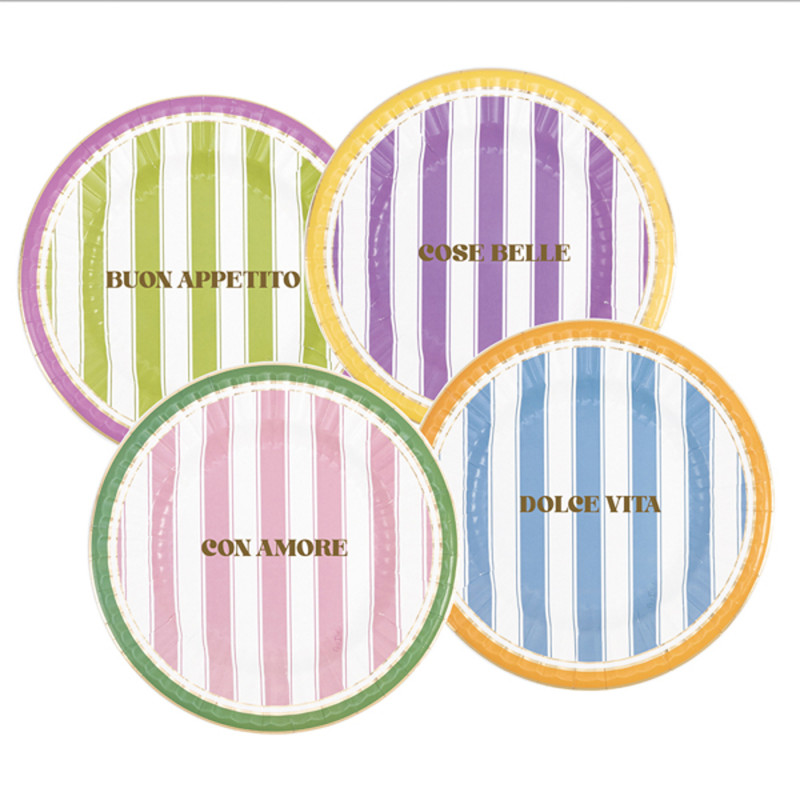 PIATTI IN CARTA TRA LE RIGHE (8 PEZZI)