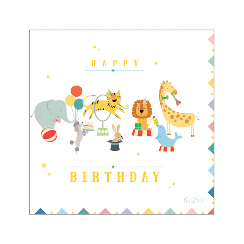 TOVAGLIOLI IN CARTA CIRCUS (16 PEZZI)