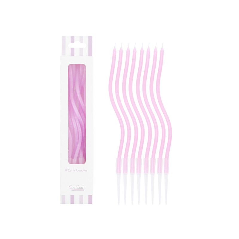 Candeline Lunghe Curly (8 Pezzi) Malva