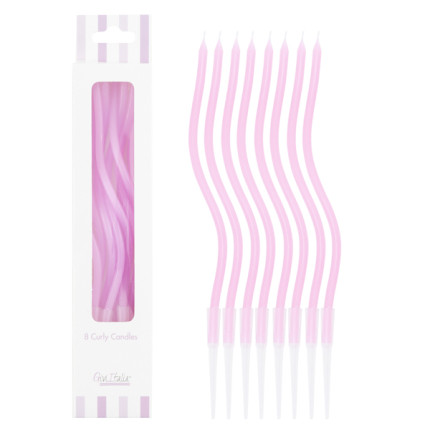 Candeline Lunghe Curly (8 Pezzi) Malva
