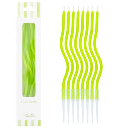 Candeline Lunghe Curly (8 Pezzi) Lime