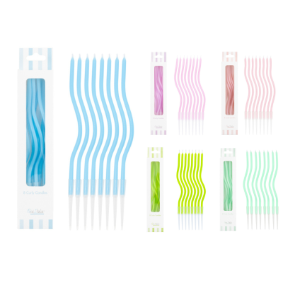 Candeline Lunghe Curly (8 Pezzi)