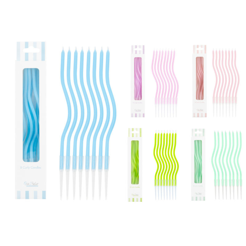 Candeline Lunghe Curly (8 Pezzi)