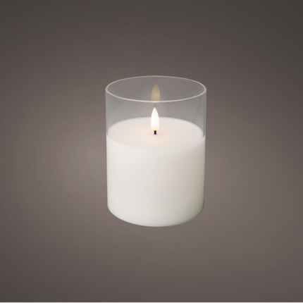 Candela Led con Vasetto Trasparente