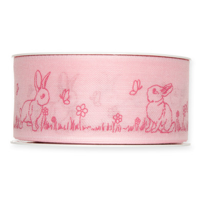 Nastro Tessuto Coniglietti Rosa 2