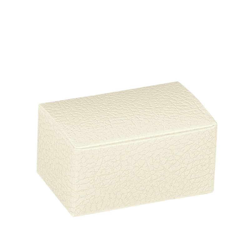 Scatola in cartoncino rivestita pelle bianco