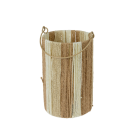 Lanterna in Corda Marrone con Vaso in Vetro